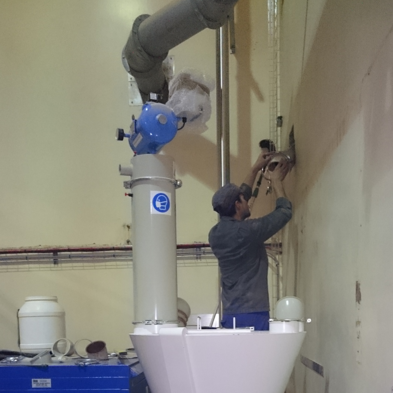 Installing pipe run Installing pipe run